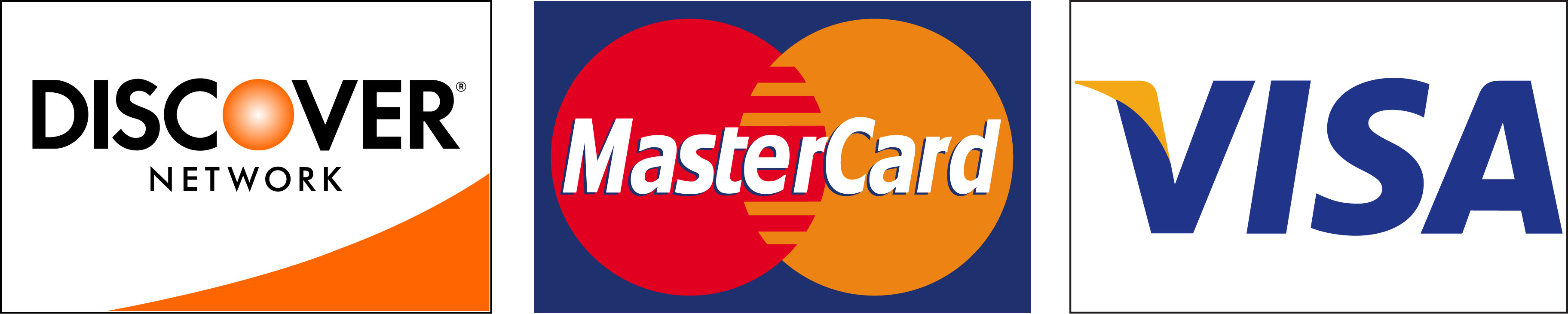 Discover, Mastercard, Visa Card Logo Discover, Mastercard, Visa Card Logo